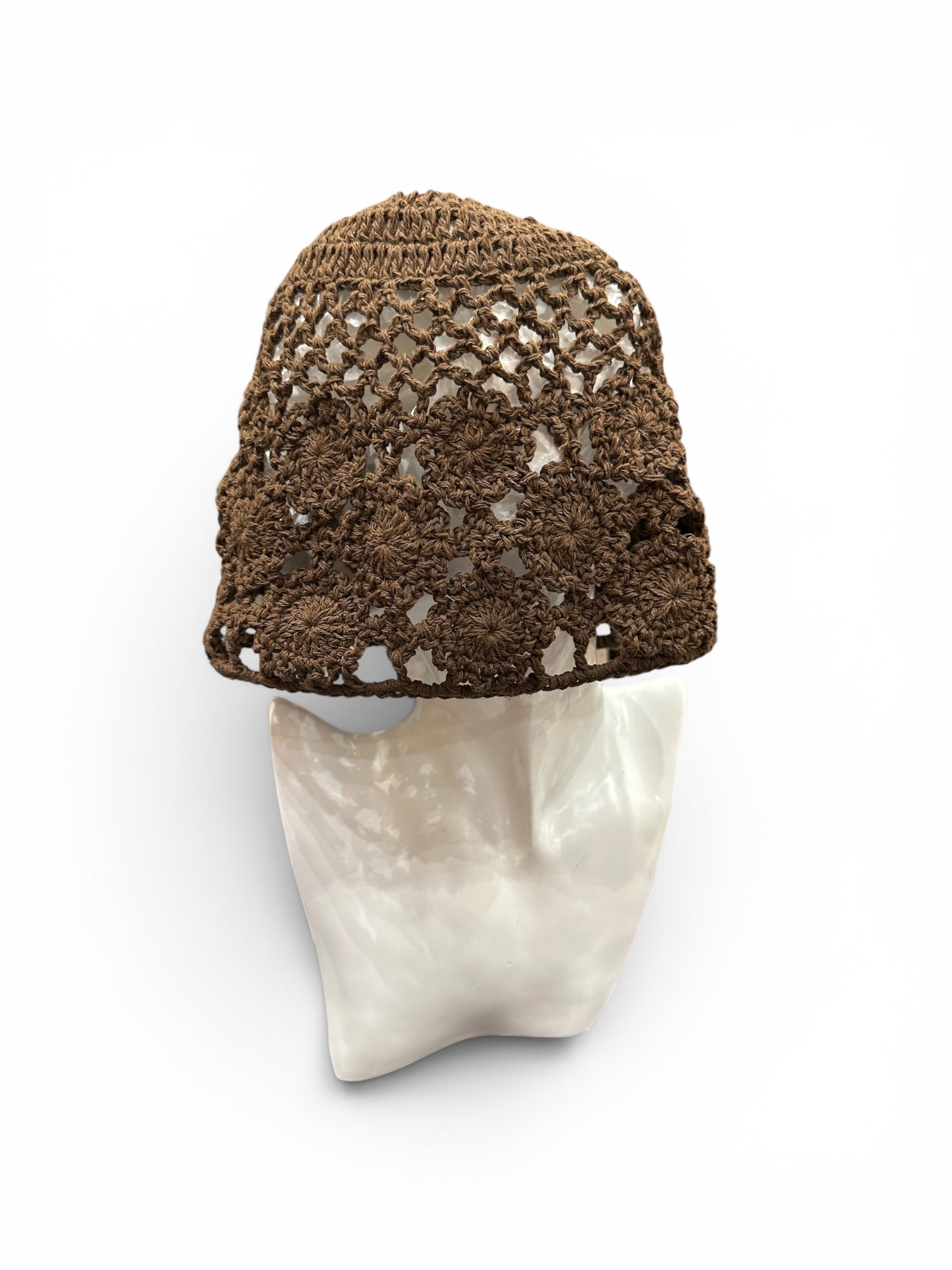 CUFFIETTA crochet, marrone
